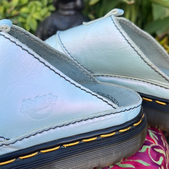 🏴󠁧󠁢󠁥󠁮󠁧󠁿 Dr. Martens Daisy MIE Blue Opal Chunky Platform Slides UK 5 - Picture 10 of 17